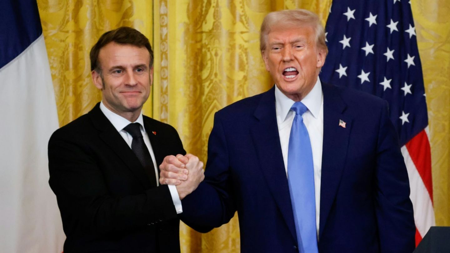 Macron und Trump im Weißen Haus am 24. Februar