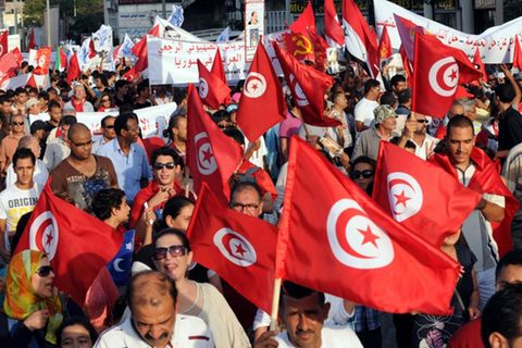 Demonstranten in Tunis 2013