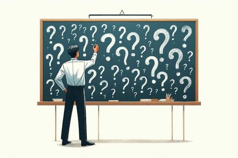Ein Mann löst unter Zeitdruck ein Quiz