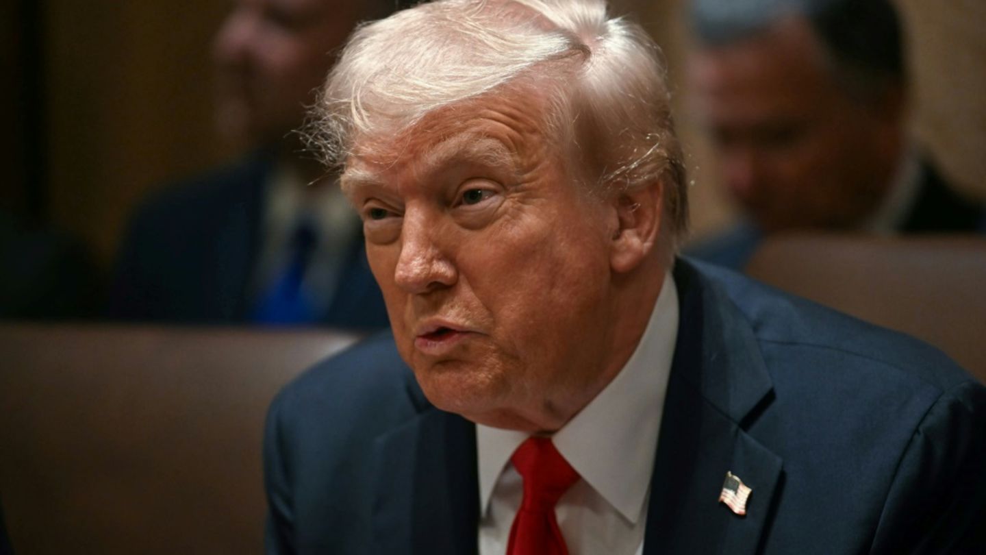 Trump spricht während der ersten Kabinettssitzung