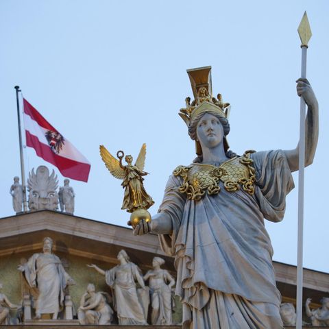 Eine Ansicht des Parlaments von Österreich von außen
