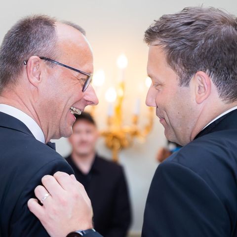 CDU-Chef Friedrich Merz (l.) und der SPD-Vorsitzende Lars Klingbeil