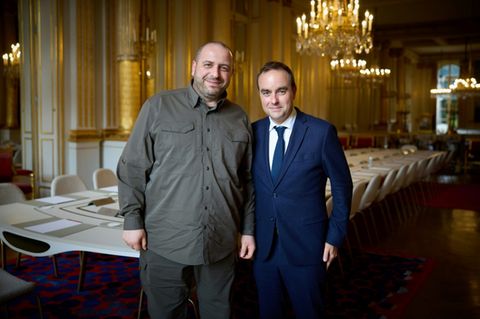 Sébastien Lecornu mit seinem ukrainischen Kollegen