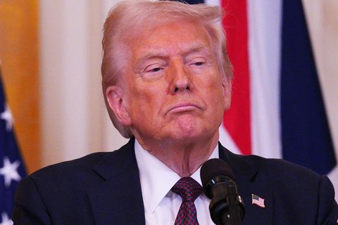 US-Präsident Donald Trump spricht während einer gemeinsamen Pressekonferenz mit dem britischen Premierminister Starmer