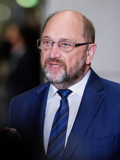 Martin Schulz im Portrait bei einem Interview im Deutschen Bundestag in Berlin