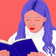 Literatur: Illustration einer Frau, die ein Buch liest