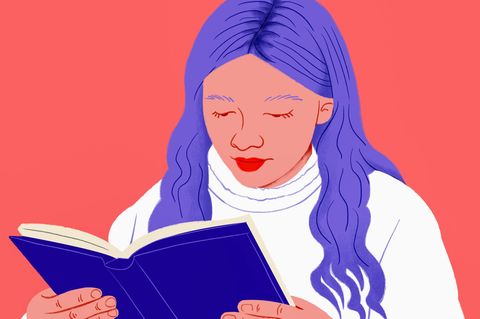 Literatur: Illustration einer Frau, die ein Buch liest