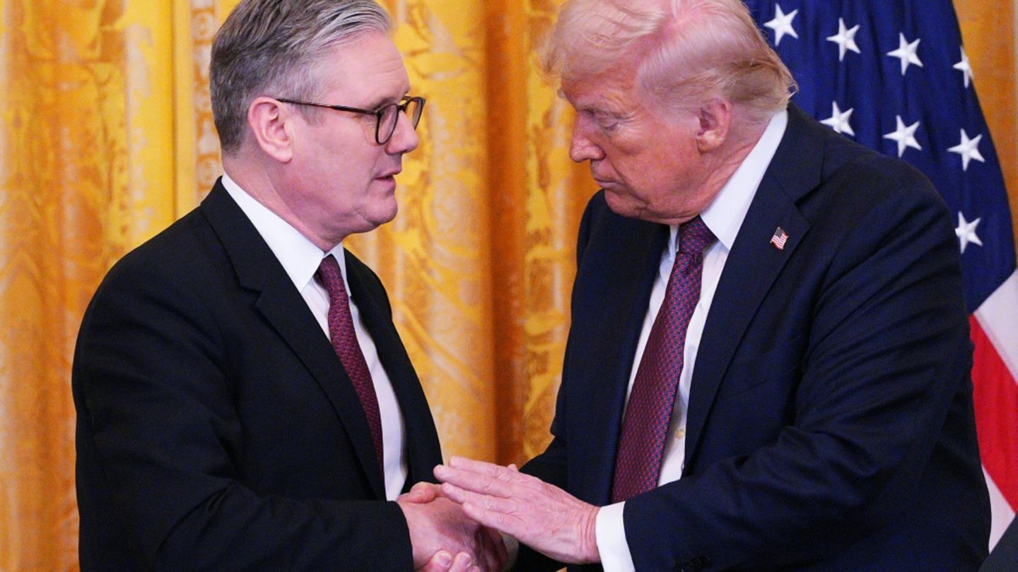 Starmer (l.) und Trump am Donnerstag im Weißen Haus