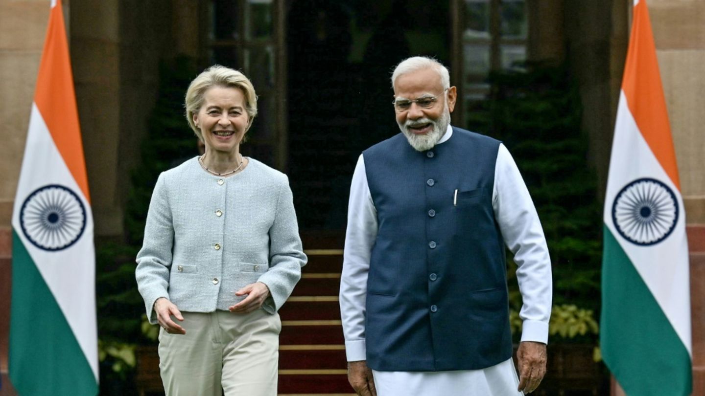 Von der Leyen und Modi in Neu Delhi