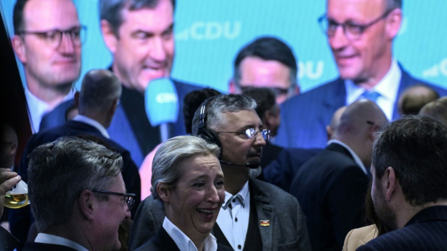 Unions-Statement am Wahlabend bei der AfD-Party