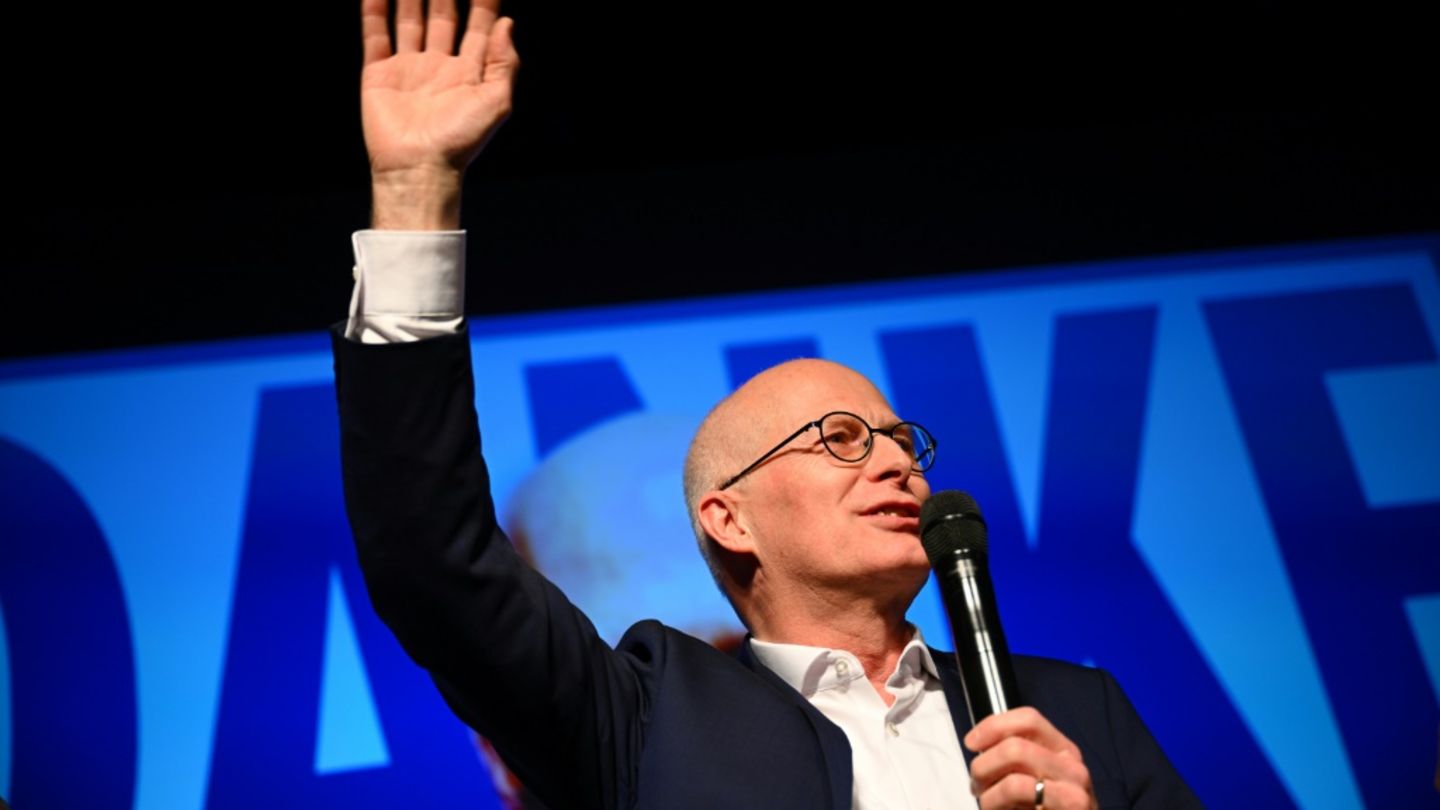 Peter Tschentscher (SPD) am Wahlabend in Hamburg