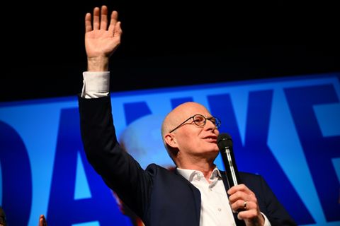 Peter Tschentscher (SPD) am Wahlabend in Hamburg