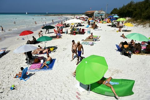 Urlaub an einem Strand in Italien