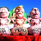 Motivwagen in Düsseldorf zeigt Trump, Putin und Xi Jinping nackt