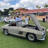 Die Stimmung ist entspannt, nein lässig, und so erstrahlen polarisierende Klassiker wie der Mercedes SEC-Flügeltürer von Sbarro oder Gemballa aus den 1980er / 90er Jahren entspannter als irgendwo sonst neben BMW M1, Mercedes 300 SL (Foto) oder Nissan Skyline