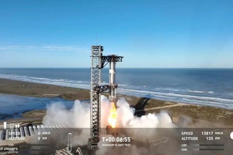 Foto vom siebten Starship-Testflug Mitte Januar