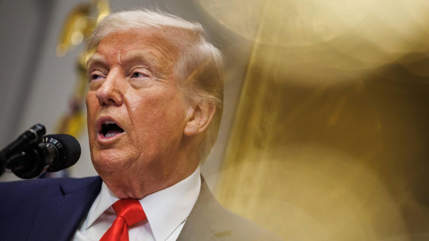 Donald Trump demonstriert Härte Donald Trump beantwortet gerne Fragen – nur bitte keine kritischen