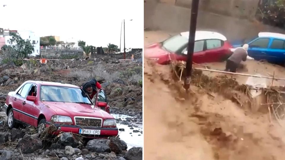 Heftige Unwetter sorgen für Überschwemmungen auf Gran Canaria.