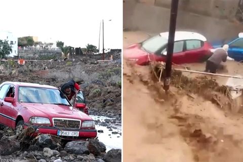 Heftige Unwetter sorgen für Überschwemmungen auf Gran Canaria.