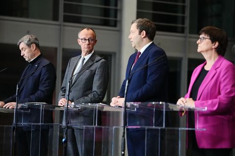 GroKo-Sondierer Söder, Merz, Klingbeil, Esken (von links):