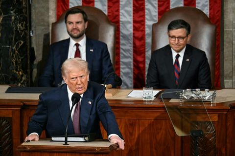 Donald Trump (vorne) im Kongress