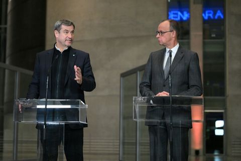 Söder und Merz am Dienstagabend