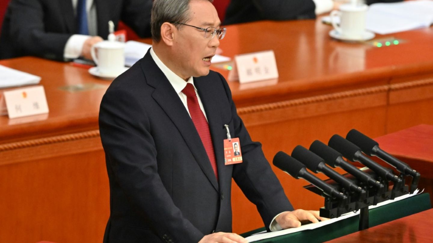 Ministerpräsident Li Qiang bei seiner Rede am 5. März