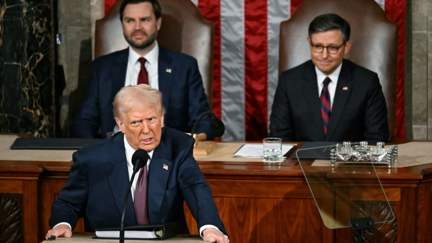 Trump bei seiner Rede vor dem US-Kongress