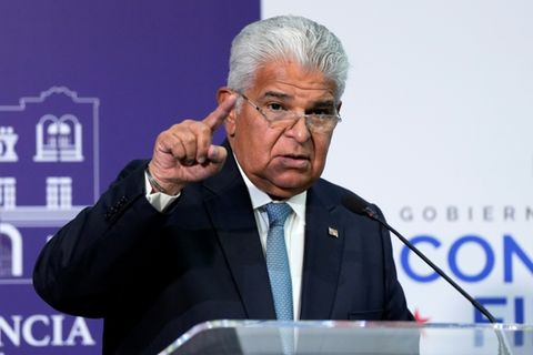 José Raúl Mulino bei einer Pressekonferenz im Februar 2025