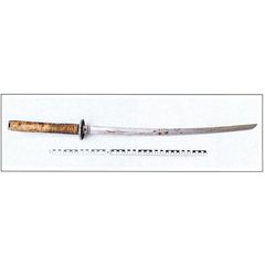 Foto eines blutverschmierten Samuraischwerts