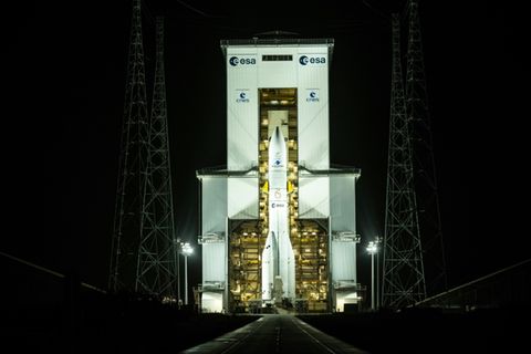 Die Ariane-6-Rakete am Weltraumbahnhof Kourou
