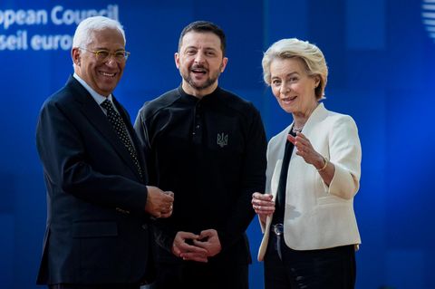 Europa: Costa und von der Leyen empfangen Ukraines Präsident Selenskyj als Gast des EU-Gipfels