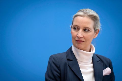 AfD-Chefin Alice Weidel bei einer Pressekonferenz (Archivbild)