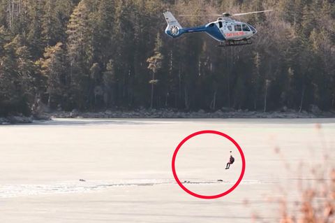 16 Touristen brechen durchs Eis des Eibsees – Video zeigt Rettung