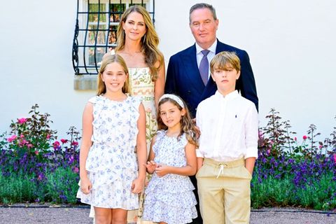 Madeleine von Schweden und ihr Mann Christopher O'Neill mit ihren drei Kindern