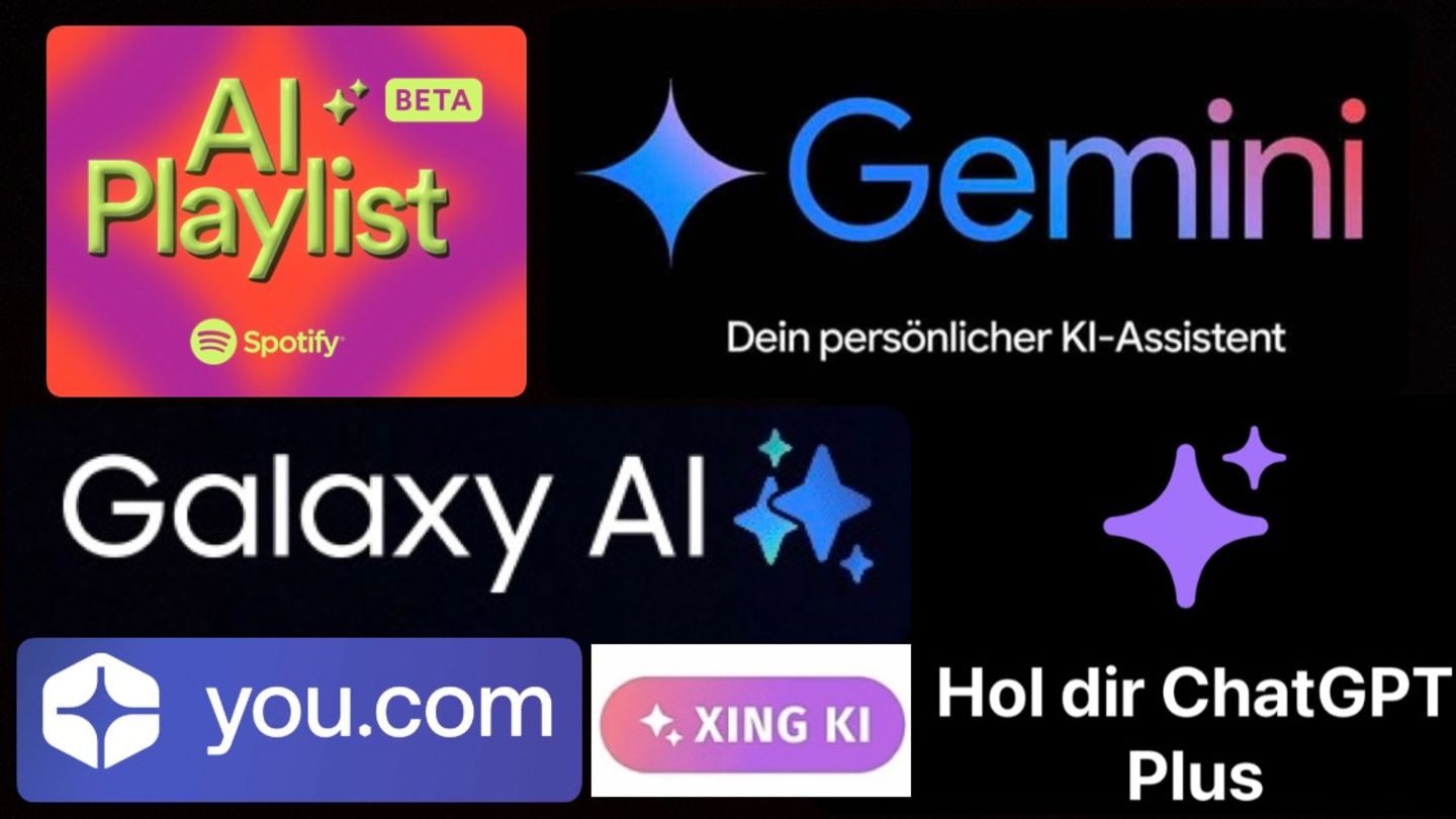 Logos von Produkten mit Künstlicher Intelligenz