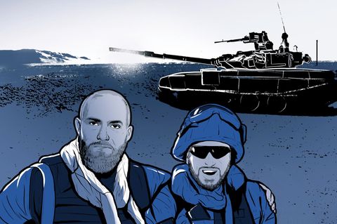 Illustration Ex-Wirecard-Vorstand Jan Marsalek 2017 in Syrien mit Stanislaw Petlinski