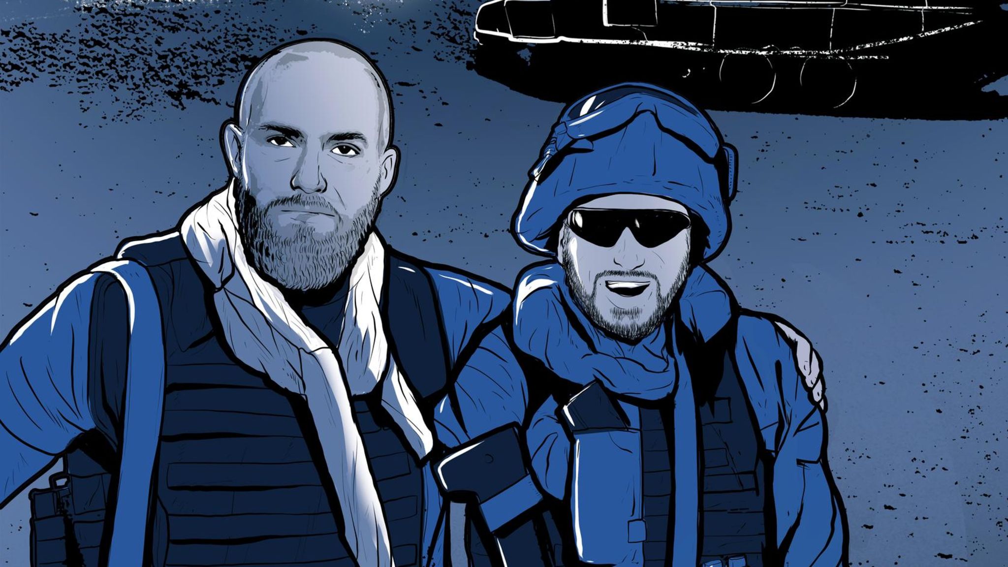 Illustration Ex-Wirecard-Vorstand Jan Marsalek 2017 in Syrien mit Stanislaw Petlinski