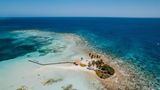 Eine kleine bewohnte Insel vor Belize