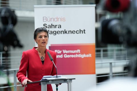Pressekonferenz, Bündnis Sahra Wagenknecht (BSW)