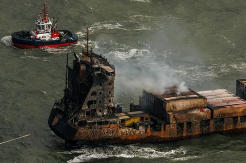 Die MV Solong ist auf der Nordsee ausgebrannt