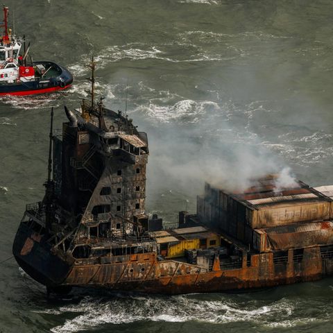 Die MV Solong ist auf der Nordsee ausgebrannt