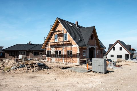 Baustelle eines Einfamilienhauses