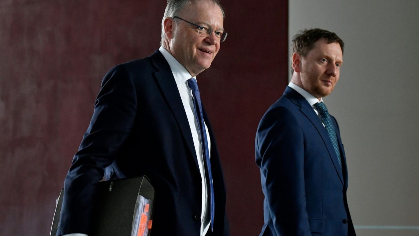 Stephan Weil und Michael Kretschmer bei einem früheren Termin