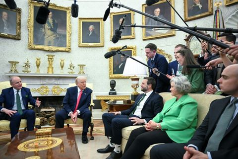 Donald Trump und Micheal Martin im Weißen Haus