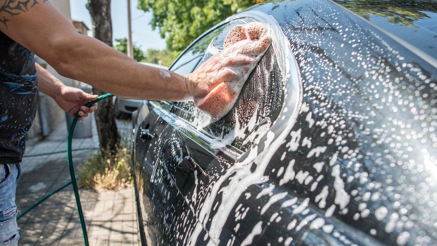 Wash the car yourself: it works best outdoors