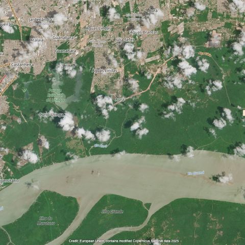 Satellitenbild der Stadt Belem mit Baustelle