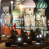 Panzer üben in Moskau, Russland für eine Militärparade