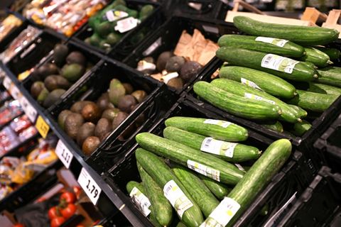 Gemüse in einem Berliner Supermarkt im August 2023