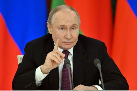Wladimir Putin bei einer Pressekonferenz